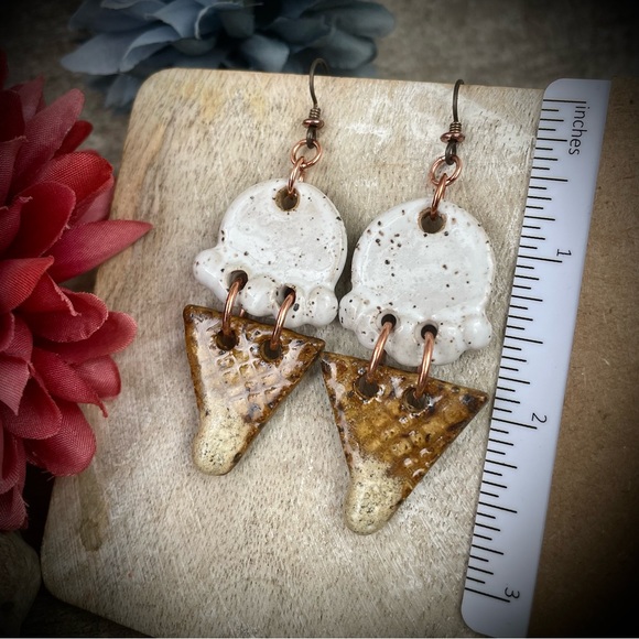 Ice cream earrings ceramic summer earrings fun earrings handmade earrings - Picture 5 of 5